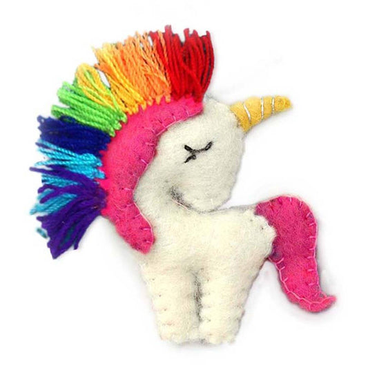 Unicorn filt ornament med regnbuefarver - Global Groove (H)