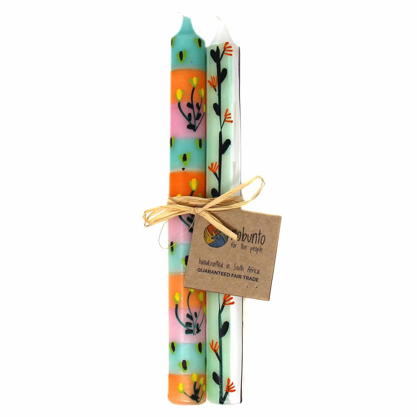 Grandes bougies peintes à la main - Paire -Imbali Design - Nobunto