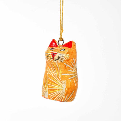 Håndmalet Ornament Cat Figurine - Pakke med 3