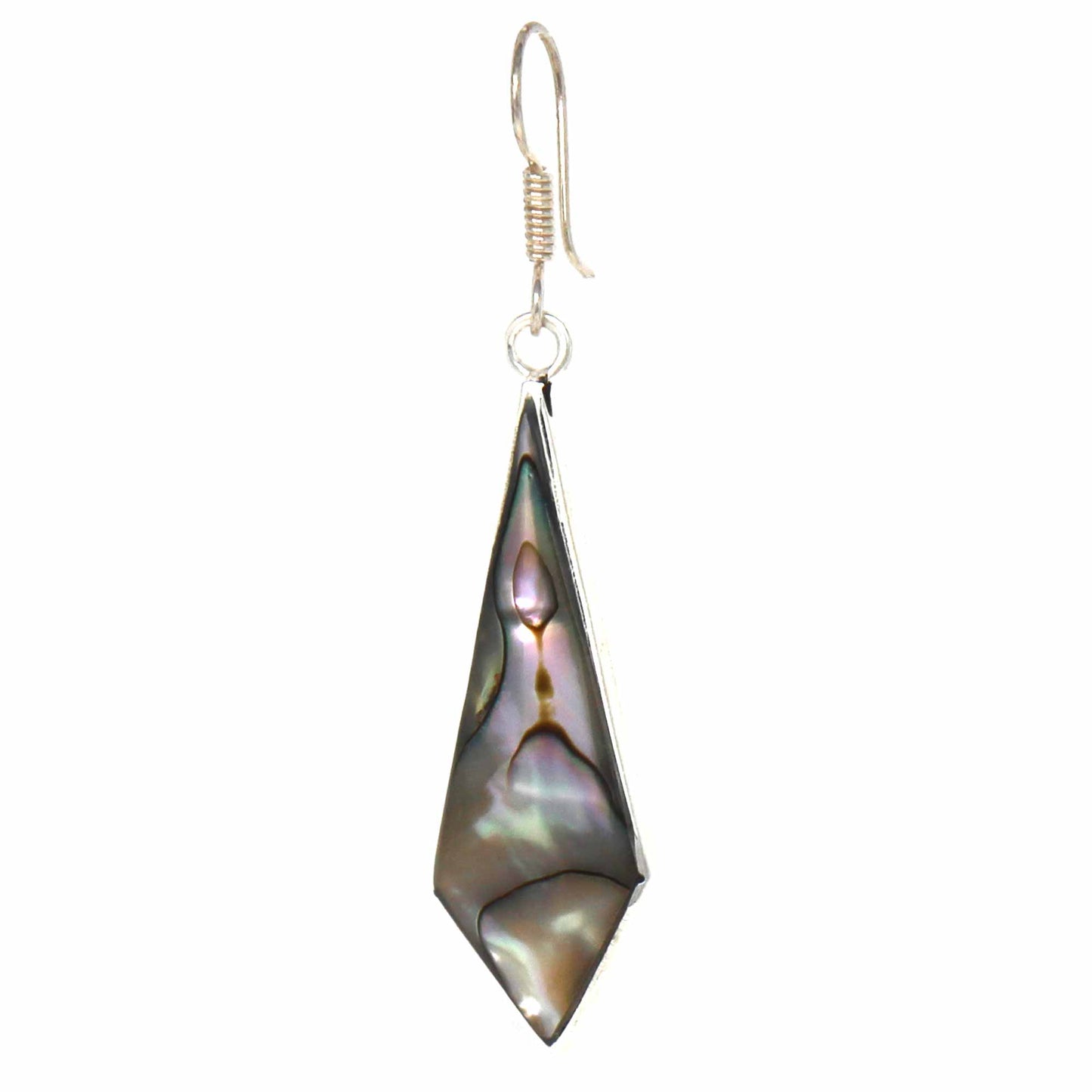 Abalone Diamond-Shaped Dangle Earrings