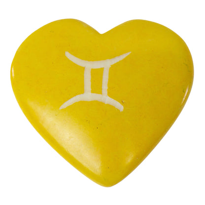 Zodiac Soapstone Hearts, Pack of 5: GEMINI