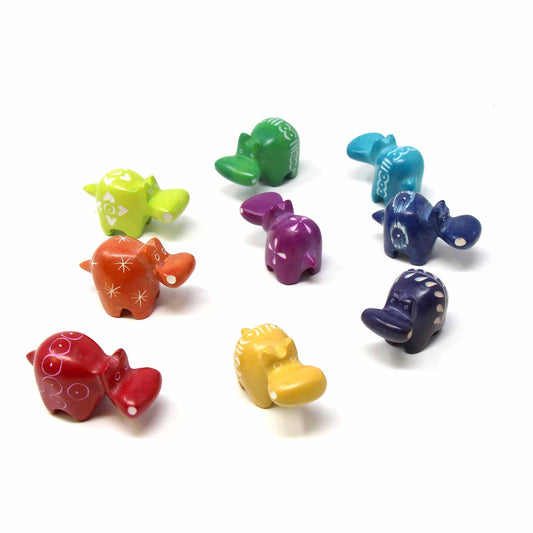 Fedtsten Tiny Hippos - Assorteret Pakke med 5 farver