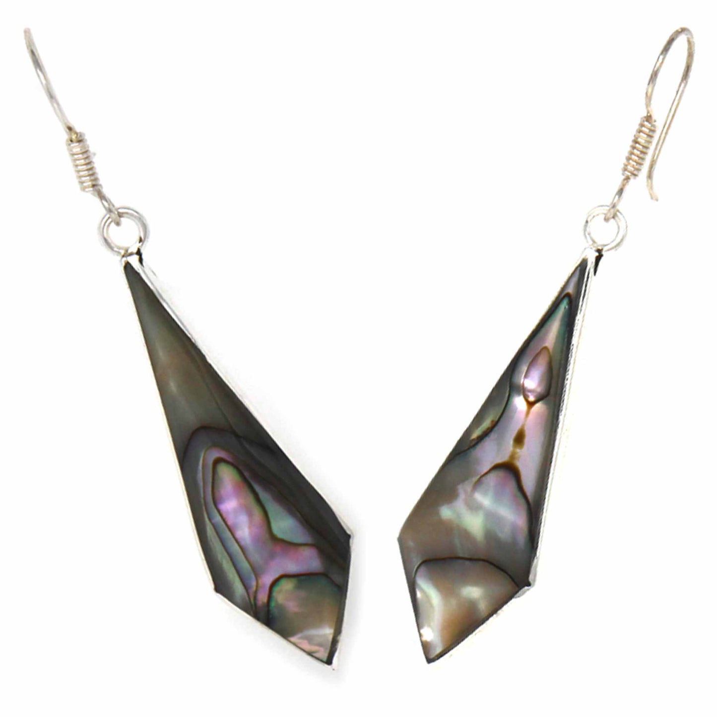 Abalone Diamond-Shaped Dangle Earrings