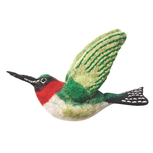 Ornement de jardin d’oiseaux en feutre - Colibri - Woolies sauvages (G)