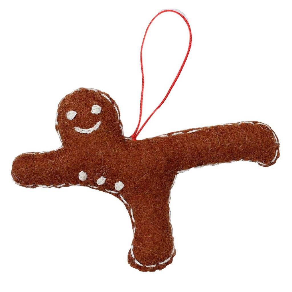 Gingerbread Yogi Filt Ornament - Flystilling - Global Groove (H)