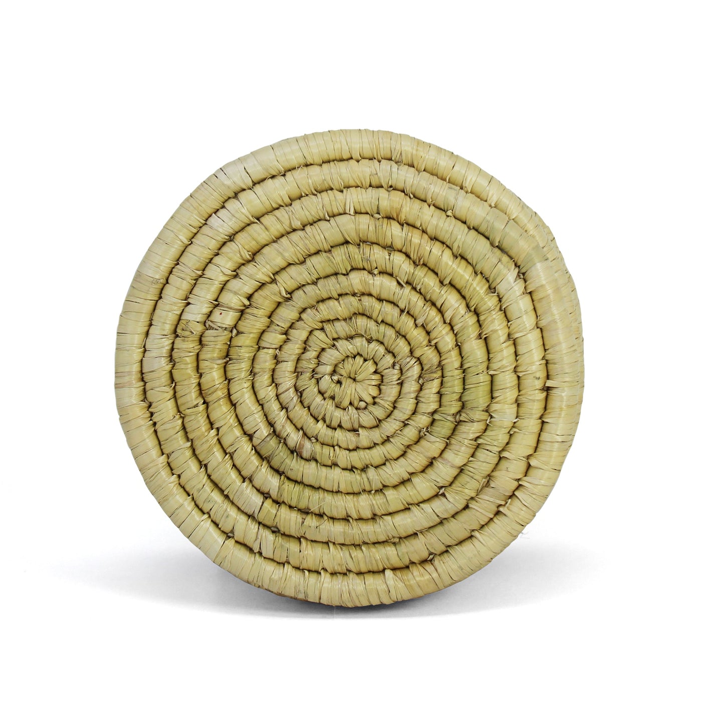 Dried Grass Basket, Blue and Natural