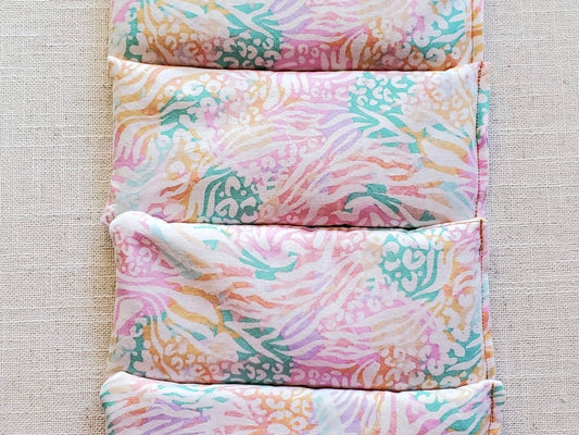 Therapeutic Hot Cold Pad | Microwaveable Hot Pack | Sinus Pillow | Headache relief Pillow | Self Care | Spa | Handmade | Coral Print